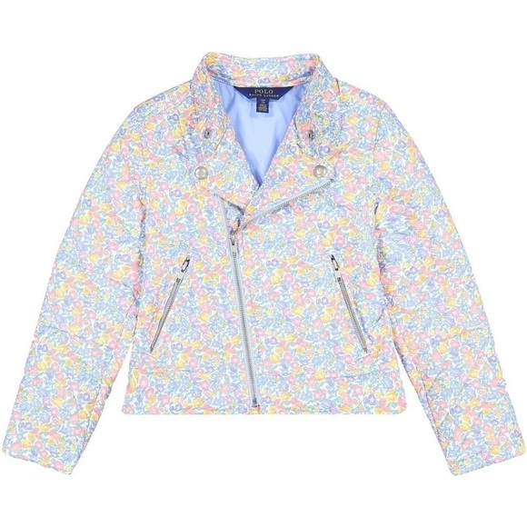 POLO RALPH LAUREN
Girls Biker Jacket in White with Floral Print 4T Liberty - Picture 1 of 11